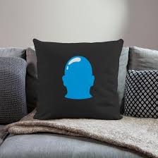 Icon Bald Head Outline Throw Pillow