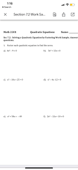 Factor Each Quadratic Equation