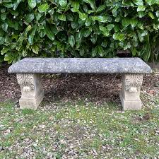 An English Carved Stone Garden Bench