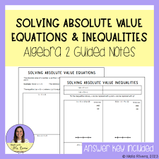 Inequalities Guided Notes For Algebra 2