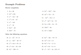 Quadratic Equation Worksheet Problem