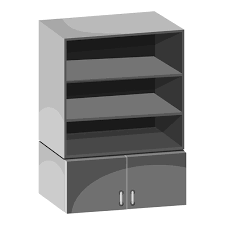 Wardrobe With Shelves Icon Gray