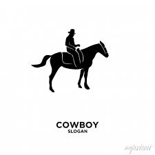 Cowboy Riding Horse Logo Icon Design