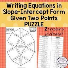 Two Points Puzzle Writing Equations