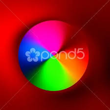 Rainbow Colored Hole On Red 3d