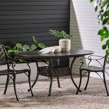 Noble House Stock Island Aluminum Expandable Patio Dining Table In Bronze