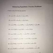 Balancing Equations Brainly