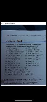 Logarithmic Functions Exercises 5 3