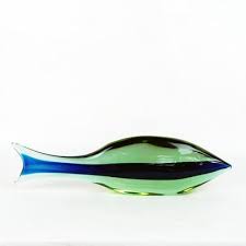 Blue And Green Murano Glass Fish