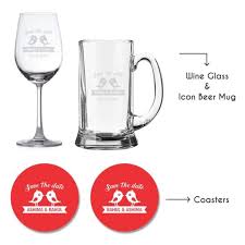 Date Wedding Wine Glass Beer Mug