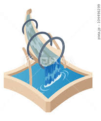 Isometric Fountain Icon For Outdoor