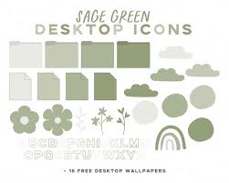 Sage Green Desktop Folder Icons