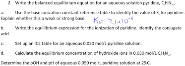 Write The Balanced Equilibrium Equation