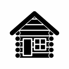 Cabin House Silhouette Vector Wooden