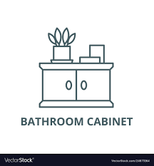 Bathroom Cabinet Line Icon Royalty Free