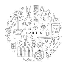 Garden Background In Doodle Style Round