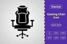 Vector Gaming Chair Glyph Icon Graphic