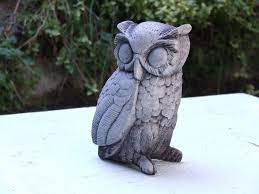 Owl Concrete Garden Statue Cement
