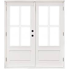 Mp Doors 72 In X 80 In Fiberglass Smooth White Left Hand Outswing Hinged 3 4 Lite Patio Door With 4 Lite Gbg