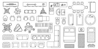 Floor Plan Furniture Vector Art Icons