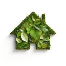 House Icon Make Of Green Leaf