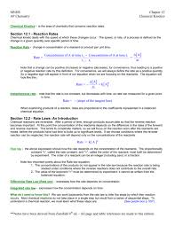 Mnhs Chapter 12 Ap Chemistry Chemical