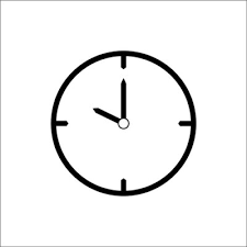 Black Thin Line Clock Icon 8 Oclock