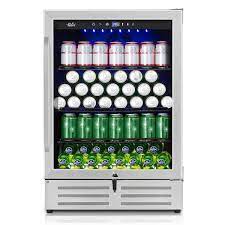 24 In 210 12 Oz Can Built In Freestanding Beverage Cooler Fridge With Adjustable Shelves In Stainless Steel