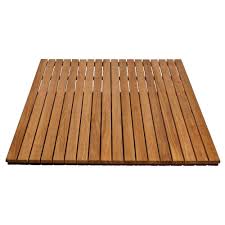 Bathroom Shower Mat In Natural Teak