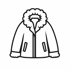 Women Winter Fur Coat Line Icon For