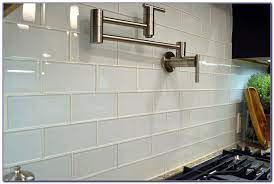 White Subway Tile Backsplash Gray Grout