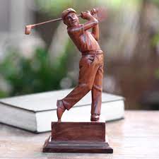 Hand Carved Golfer Sculpture Golfer