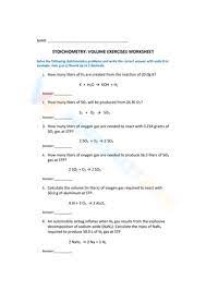 Free Printable Stoichiometry Worksheets