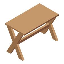 Folding Picnic Table Icon Isometric Of