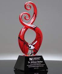 Red Murano Swirl Art Glass Award