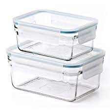 Set Of 2 Glass Storage Containers