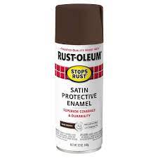 Rust Oleum 241239 Stops Rust Enamel Spray Paint 12 Oz Satin Dark Brown
