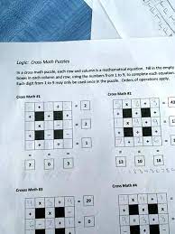 Solved Logic Cross Math Puzzles