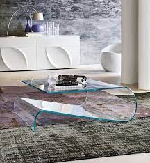 Coffee Table In Curved Glass For