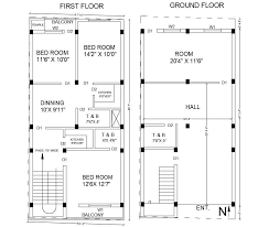 21x46 Two Unit House Floor Plan Drawing