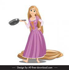 Rapunzel Cartoon Character Icon Funny