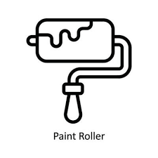 Paint Roller Vector Outline Icon Design