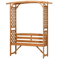 Wood Outdoor Patio Garden Bench Arbor