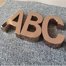 Stainless Steel Rose Gold Letters