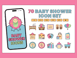 70 Baby Celebration Icon Set Flat Icons