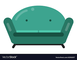 Green Couch Icon Soft Seating Furniture