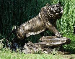 Bengal Tiger Life Size Bronze Metal
