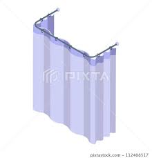Modern Shower Curtain Icon Isometric