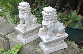 Large Feng Shui Fu Dogs 24cm Set Of 2