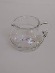 Small Hand Blown Clear Glass Pitcher